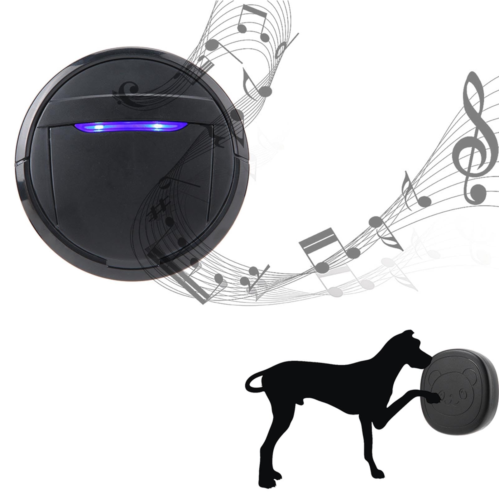 Watris Veiyi Dog Doorbell, Hundegebell Katzenklingel Bewegungsmelder, Wireless Ring Bell to Go Outside, Buzzer Hund, mit 2 Sender 1 Empfänger, für das Hundetraining