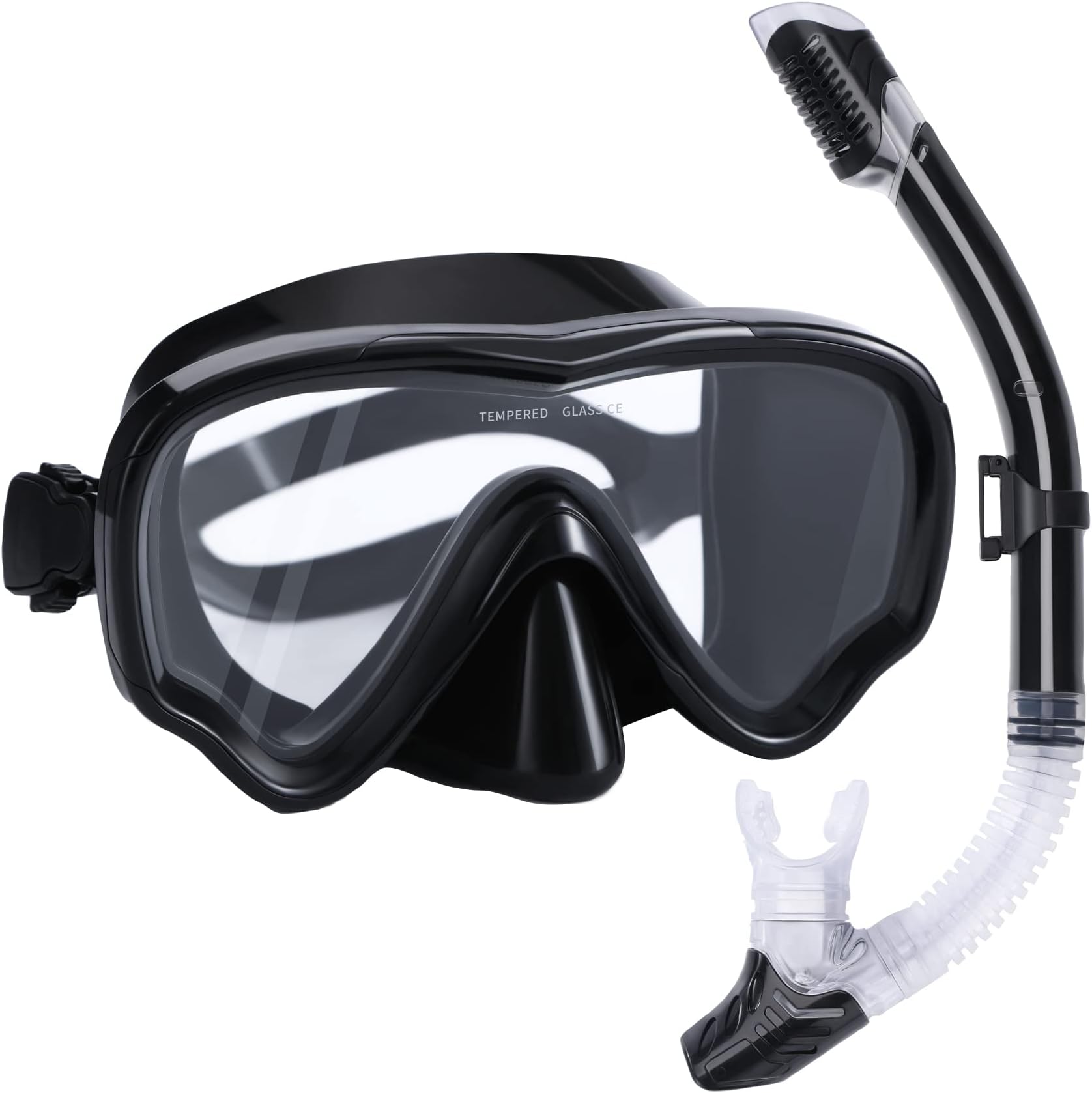 Snorkel Set for Adults and Kids, Snorkeling Gear Anti-Fog Swim Mask Dry Top Snorkel Kit with Carry Bag, Snorkeling Scuba Diving Swimming Travel
