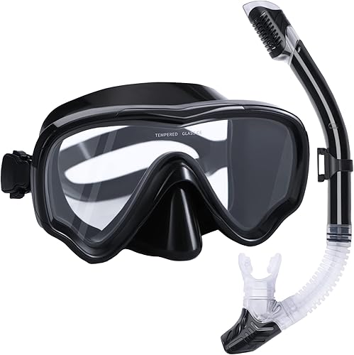 SwimStars Juego de esnórquel para adultos y niños, máscara de esnórquel de ajuste cómodo, máscara de natación antivaho