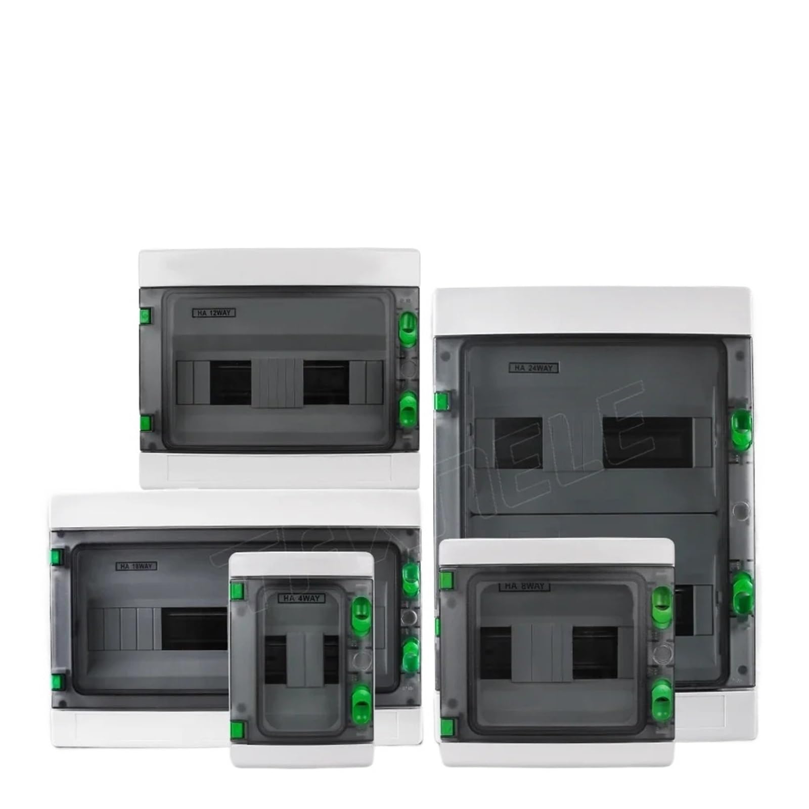 Wodoszczelna elektryczna skrzynka rozdzielcza IP65 do użytku na zewnątrz, 4, 8, 12, 18, 24 drożności, przełącznik MCB, metr, timer, kabel przyłączeniowy z tworzywa sztucznego PC (12 sposobów)