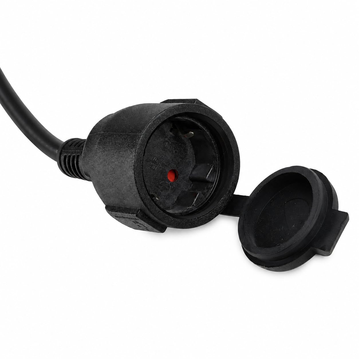 Contatore di corrente mobile 230V 16A protezione FI Schuko per campeggio | Indicatore LED con funzione di memoria, pulsante di reset e cavo da 3 m per campeggio, garage e camper