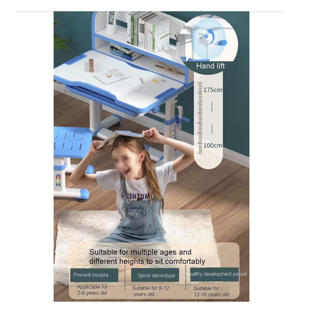 ARCH Estudio Multifuncional Mesa Infantil con Silla, Altura Ajustable Study Desk Pupitres Infantil con Inclinación De Escritorio, Cajón De Almacenamiento Y Soporte De La Lectura For Niños Y Niñas