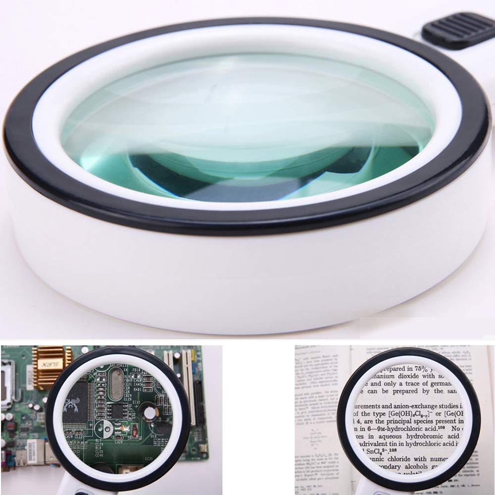 Lupa de Mano con luz LED 30x HD para Lectura de Personas Mayores y Estudiantes.