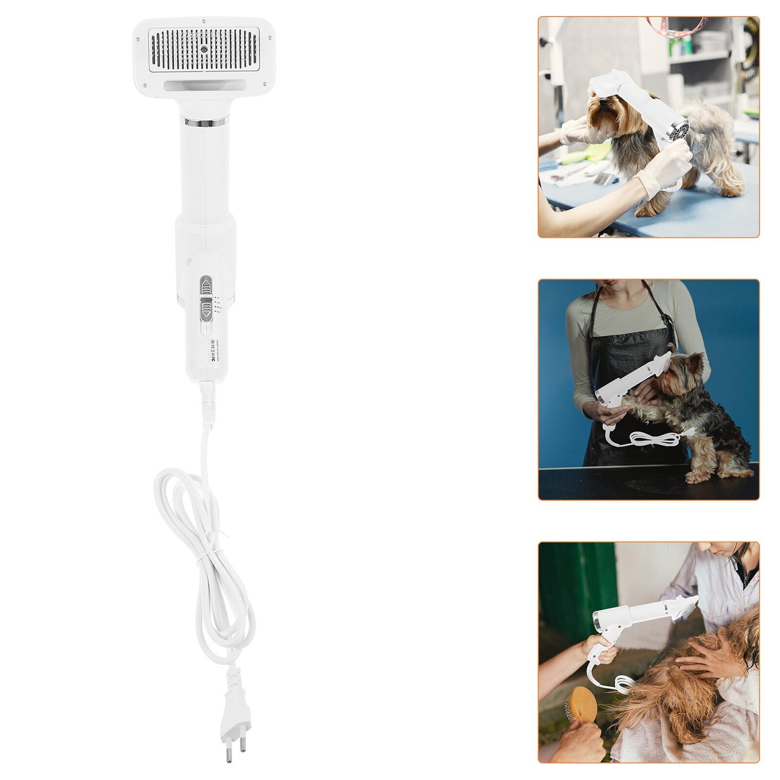 Accessoire de Toilettage en Plastique pour Pratique Sèche-cheveux Souffleur Blanc Peigne Démêlant Animaux Domestiques Chien et Chat pour Propriétaires D'animaux