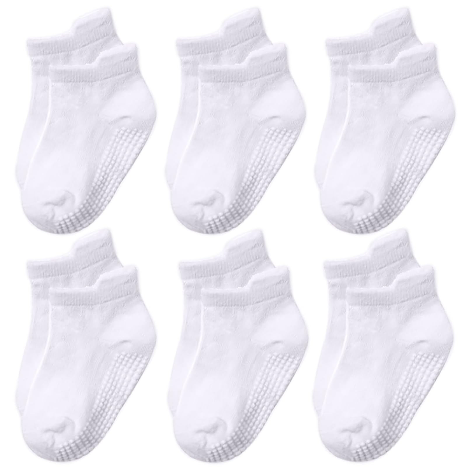 DRESHOW Baby Non Slip Grip Ankle Socks with Grippers Non Skid Soles for Infants Toddlers Kids Boys Girls