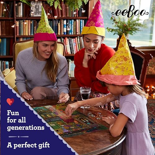 Image of eeBoo 1000 Piece Puzzle - Fall in Brooklyn Jigsaw Puzzle for Adults, Square 23 inch x 23 inch Made with Recycled Board & Vegetable-Based Ink