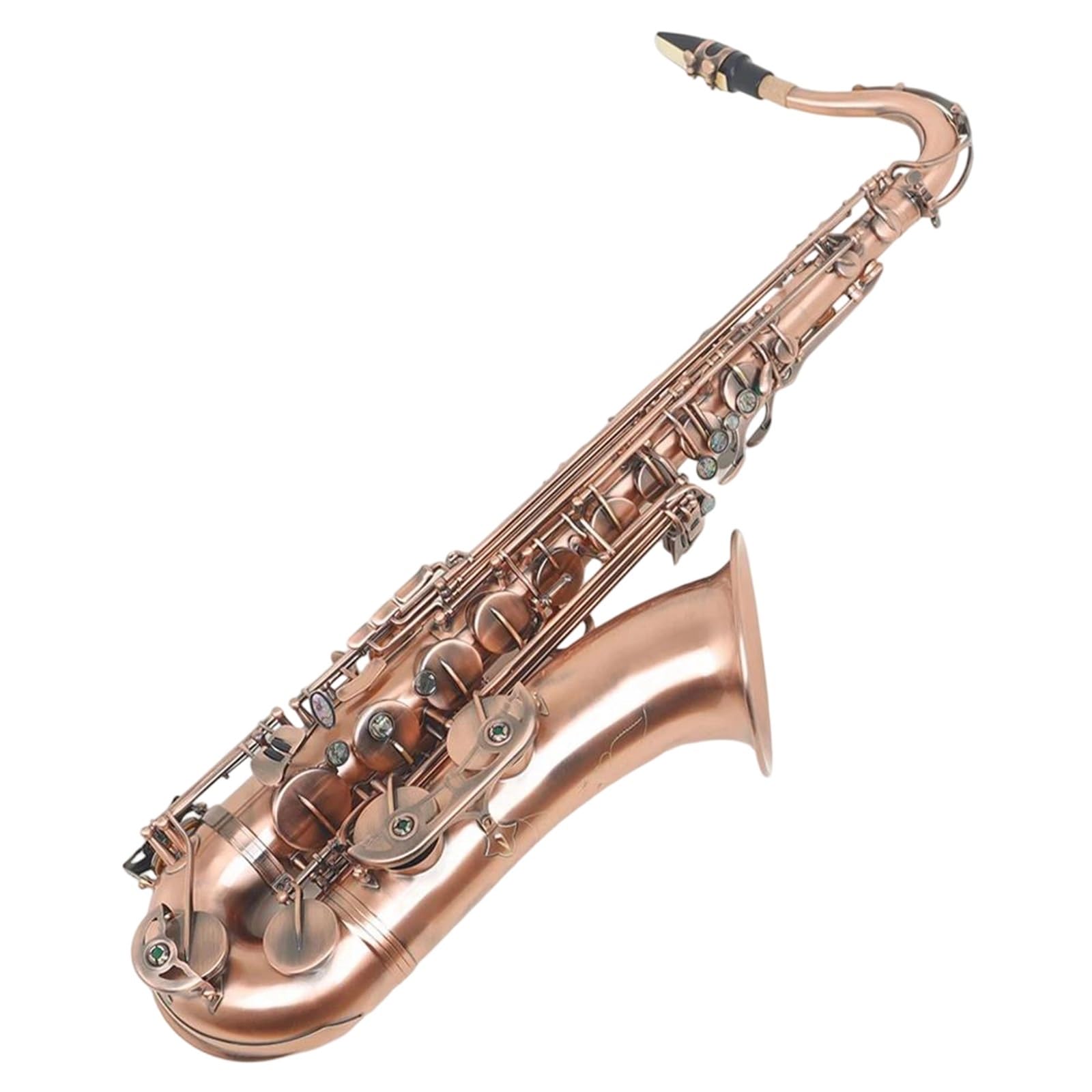 Saksofony Profesjonalny Saksofon Tenorowy Bb Mosiądz Antyczna Czerwona Miedź Instrumenty Dęte Drewniane B-dur Z Akcesoriami W Futerale