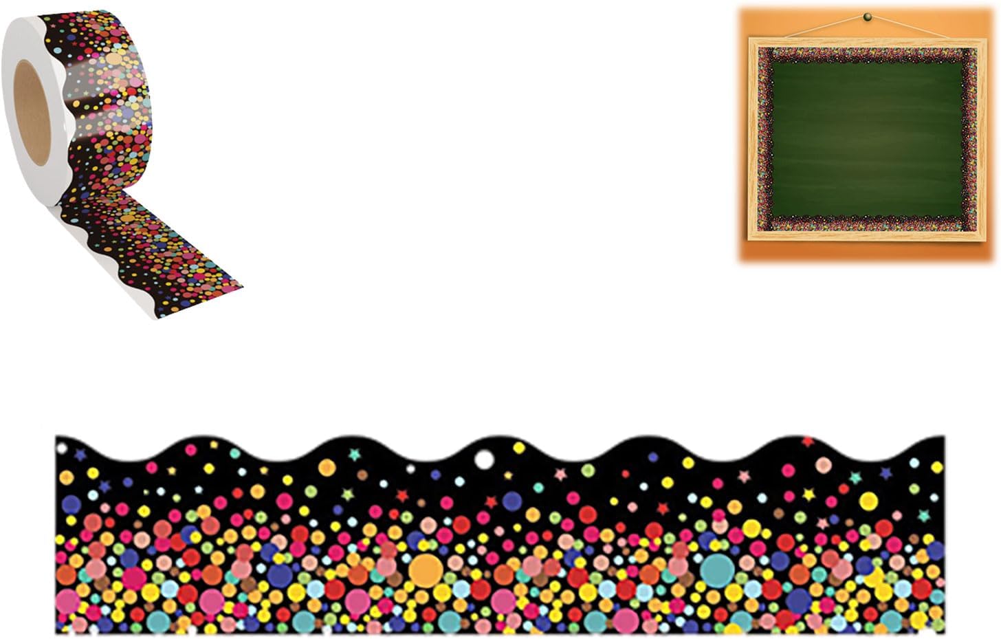 Wallpaper Border Peel and Stick for Bathroom Wall Border Sticker Home Ceiling Decorative Border Black Circle 7cm X 30cm