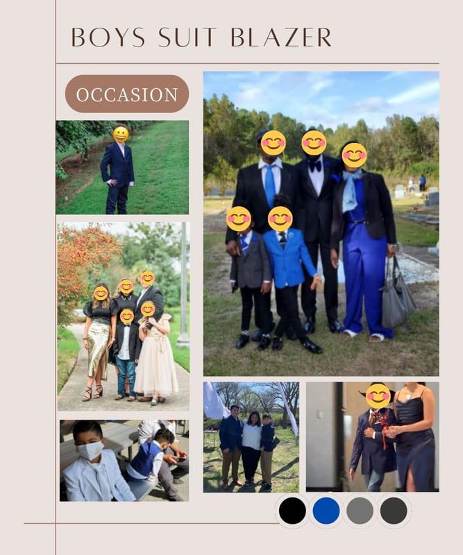 Image of Visaccy Boys Suit Jacket Toddler Formal Blazer Slim Fit Sport Coat for Kids