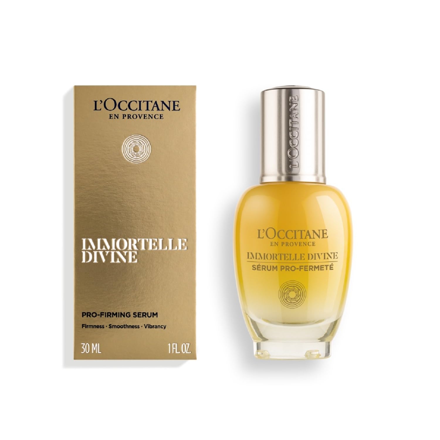 L'OCCITANE - Immortelle Divine Pro-Firming Serum - 30 ml - Targets wrinkles, brings elasticity, radiance and firmness - Made in France