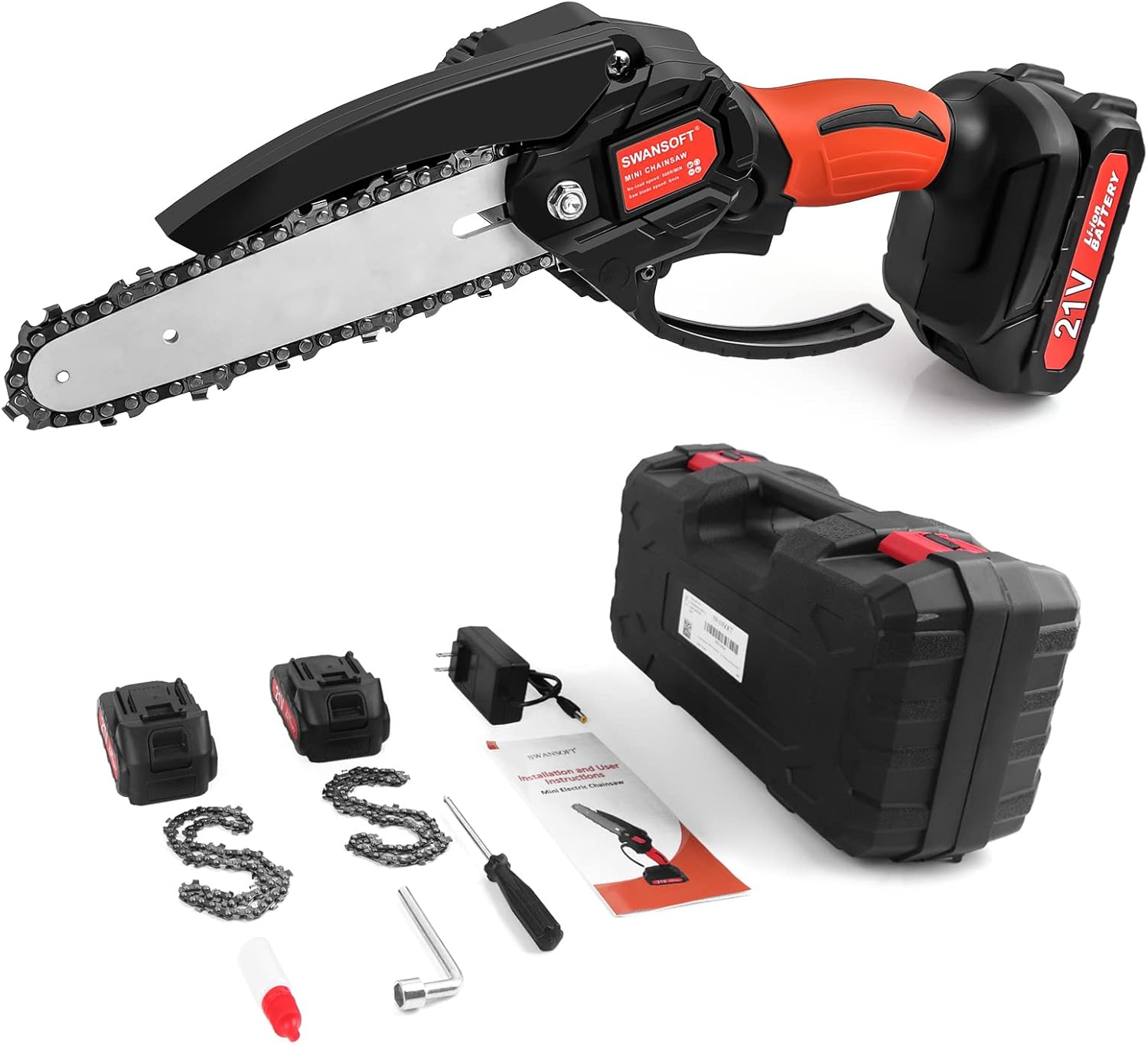 SWANSOFT 6 inch Mini Chainsaw Cordless, Battery Nepal Ubuy