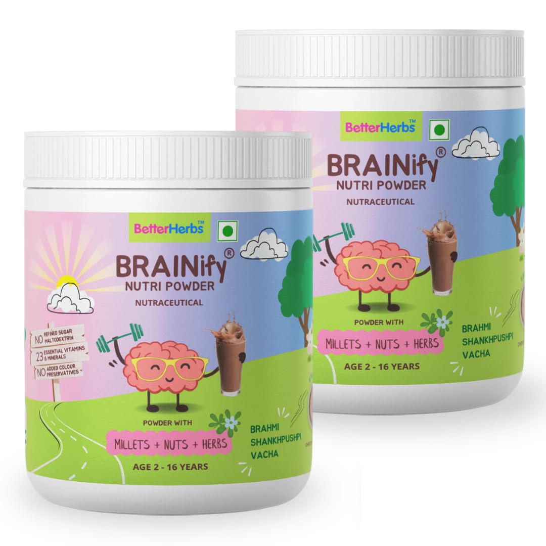 TRICK OR TREAT Brainify Nutrition Drink Powder | 7 Herbs | No Refined Sugar | Millets Nuts Seeds (700G)-image-19