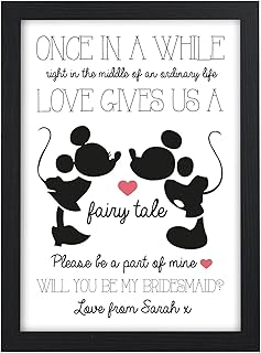 Personalised Will You Be My Maid of Honour, Bridesmaid, Flower Girl, Bridal Party Gifts - Will You Be Presents for Wedding Party Favours - Bridesmaid Proposal for Sister, Friends, Daughter, Niece