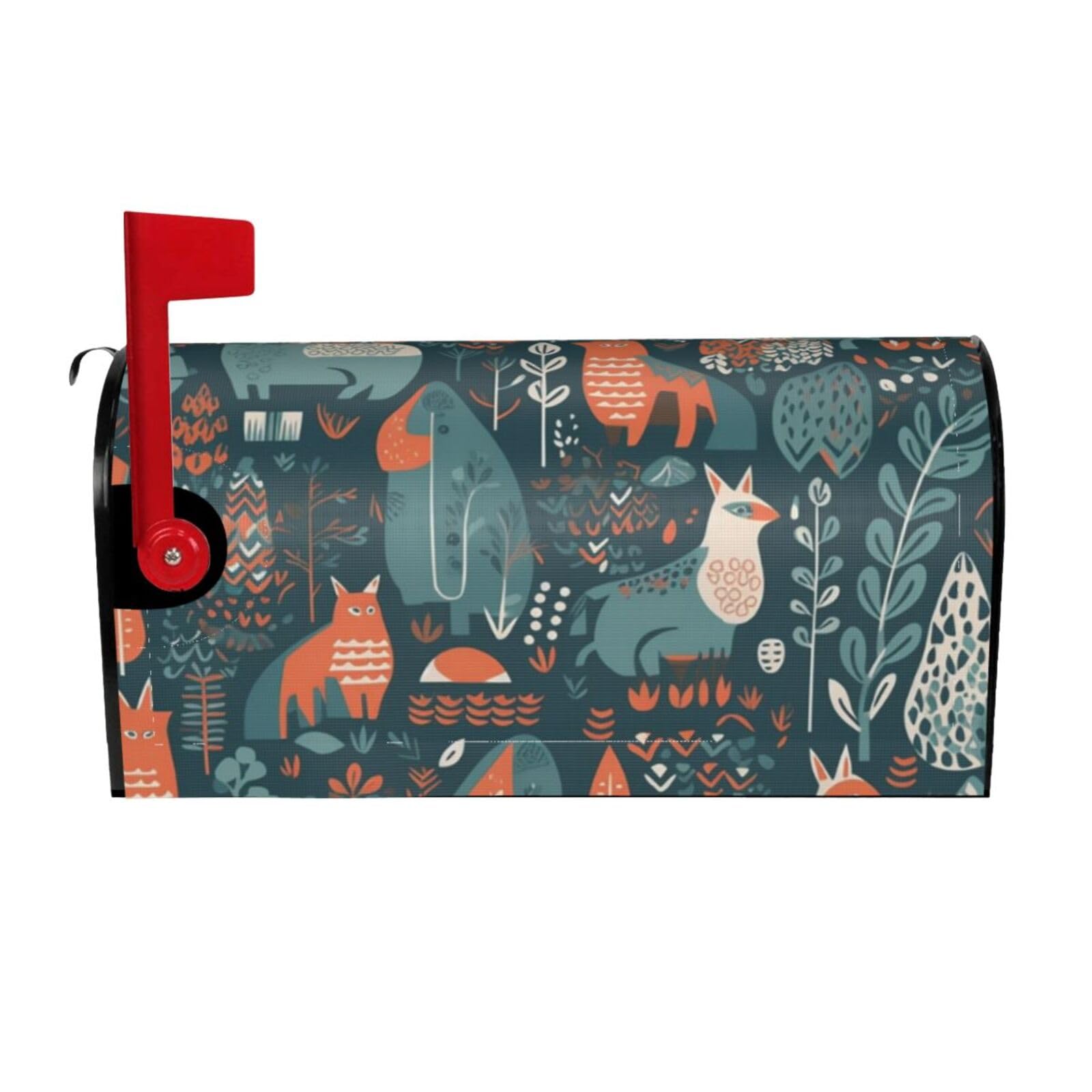 Scandinavian Animals Mailbox Covers Magnetic Wraps Post Letter Box Cover Garden Home Decor 25.5x21 in