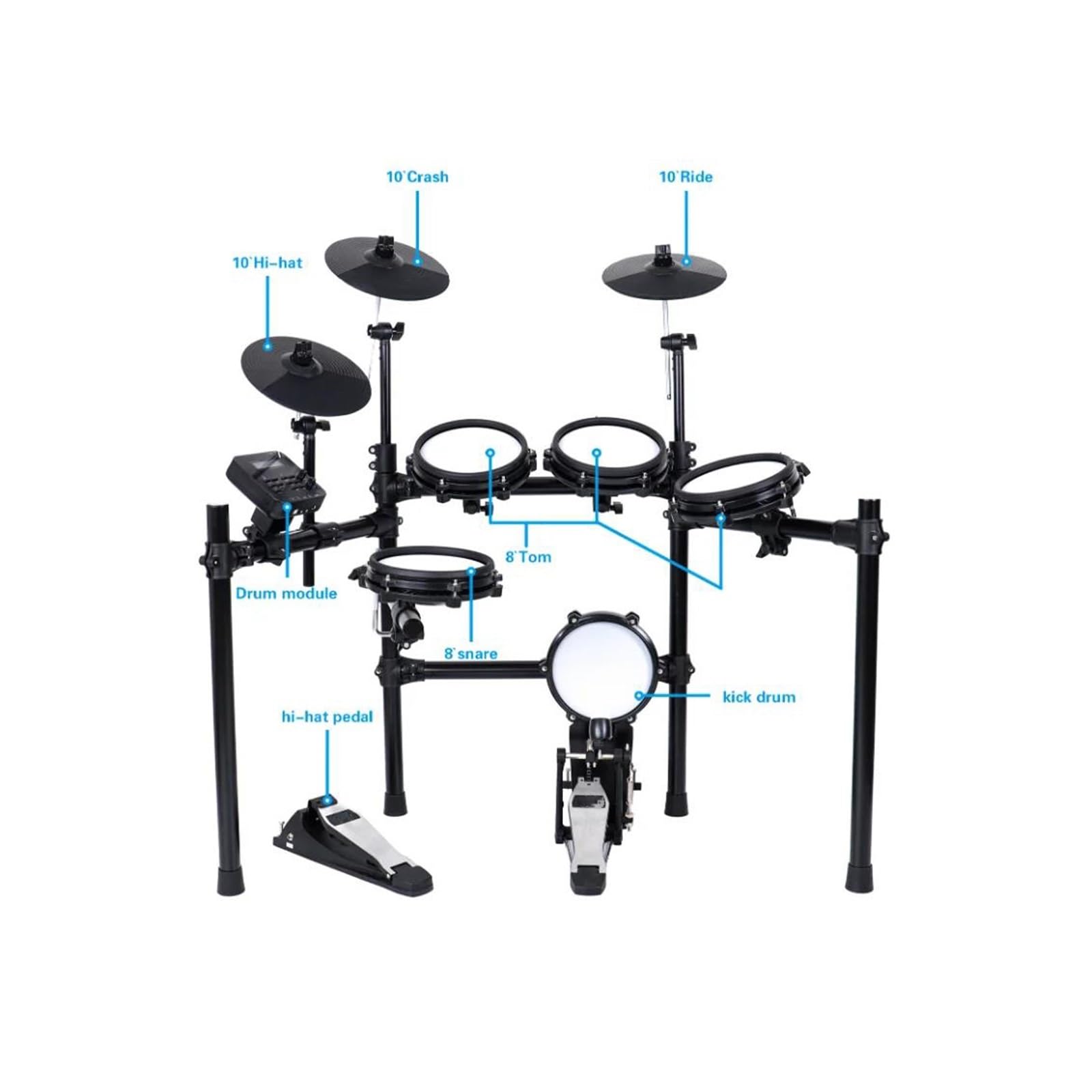 Set Di Batteria Digitale Con Testa A Rete Per Batteria Elettronica 89,5 * 49,5 * 29,5 Principianti batteria elettronica