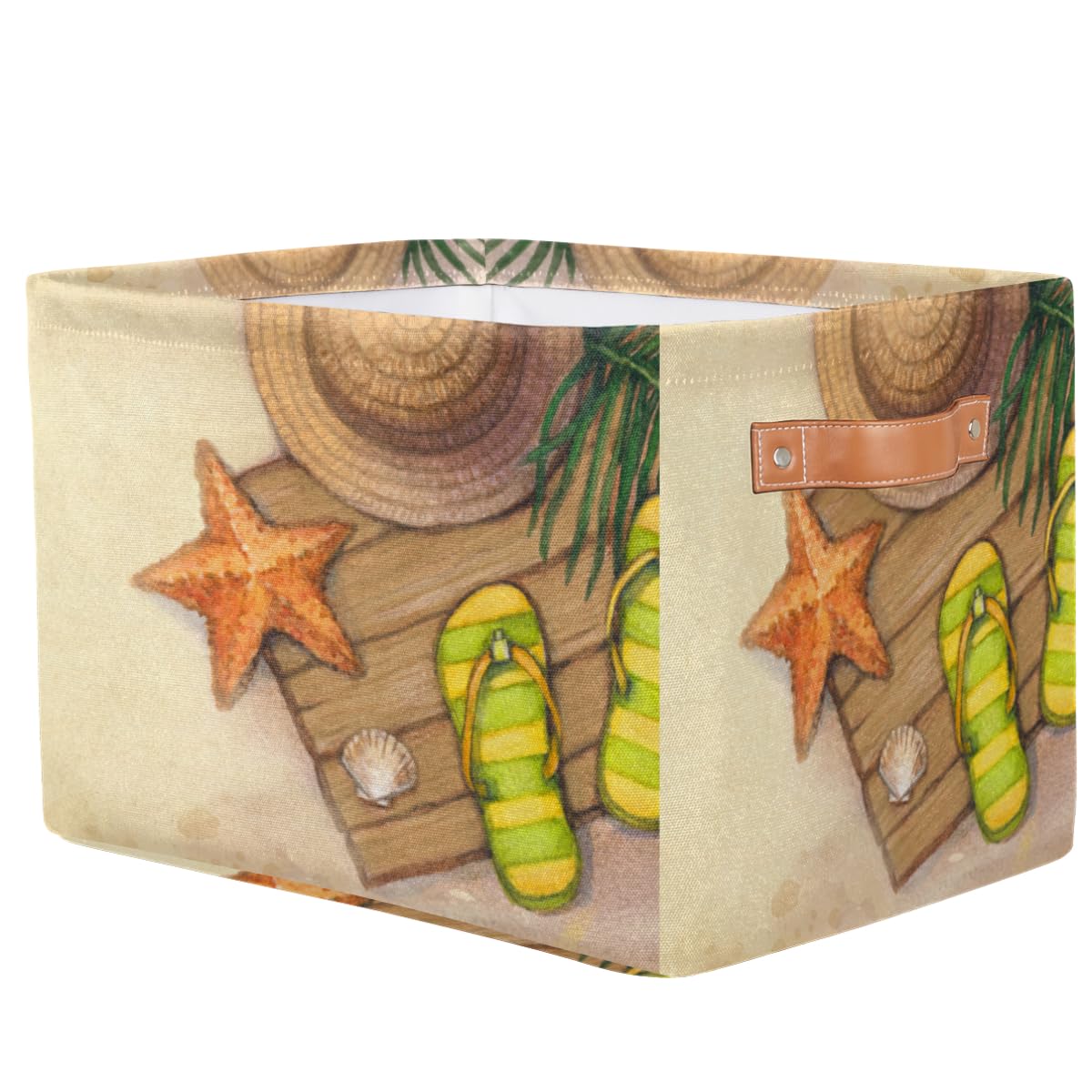 Lot de 2 grands paniers de rangement pliables en paille, pour la plage, l'été, les coquillages, les étoiles de mer, les jouets, les vêtements, le bureau, le salon
