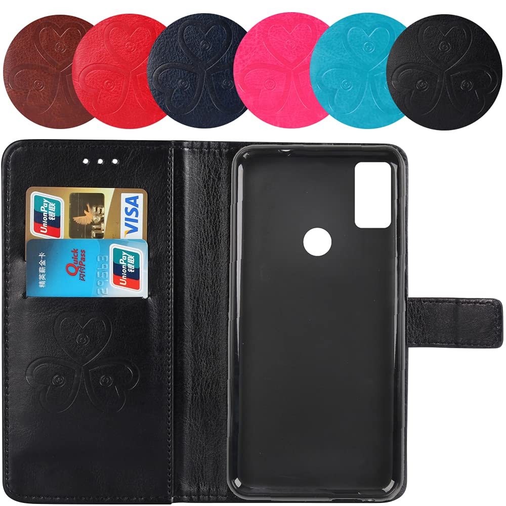 Blu Premium Retro Stand Portafoglio TPU Silicone Caso in Pelle