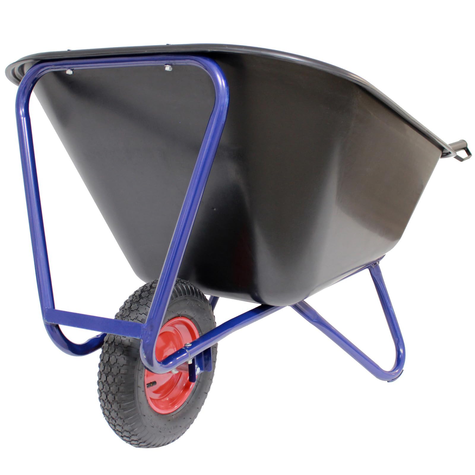 TRUTZHOLM 1-Rad Schubkarre 290 Liter 300 Kg Luftrad Metallfelge 156 x 89 cm Kunststoffmulde schwarz Futterkarre Hofkarre Schiebkarre