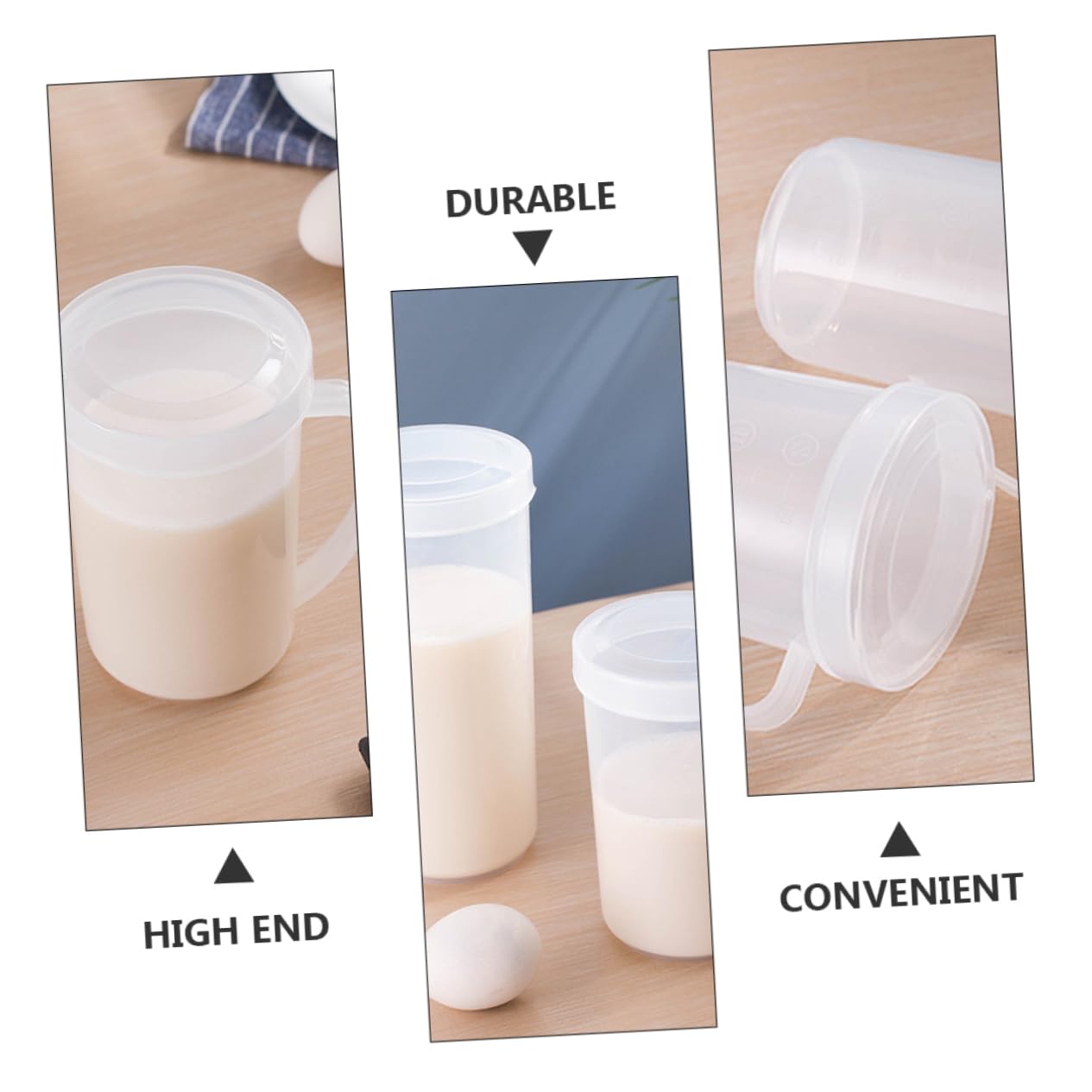POPETPOP 6piezas Jarras De Plástico Con Escala Para Medir Leche y Café Aptas Para Microondas Para Bebidas Frías y Calientes Jarras Medidoras Para Cocina y Desayuno