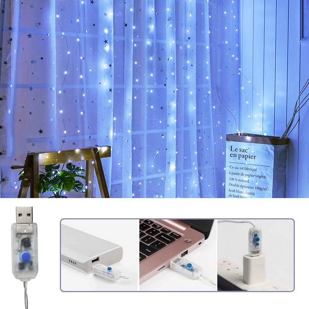Guirnalda De Luc LED De Hadas Para Decoración Navideña, Cortina De Luz USB De 8 Modos, Decoración De Fita De Boda, Vacacion, Cumpleaños, 3M, 4M, 6M - AliExprs