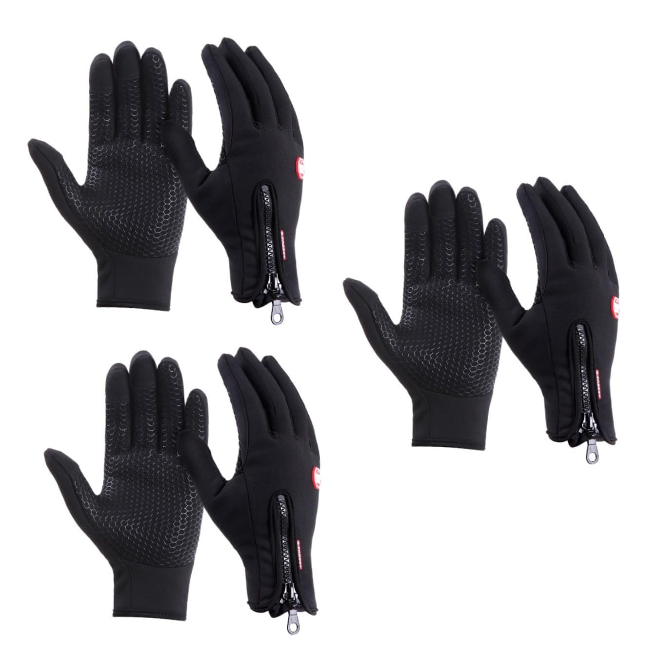 BESPORTBLE Guantes De Pantalla Táctil Para Hombre Resistentes Al Viento Y Al Frío Para Montar A Caballo Deportivos Negros Grandes 3 Unidades