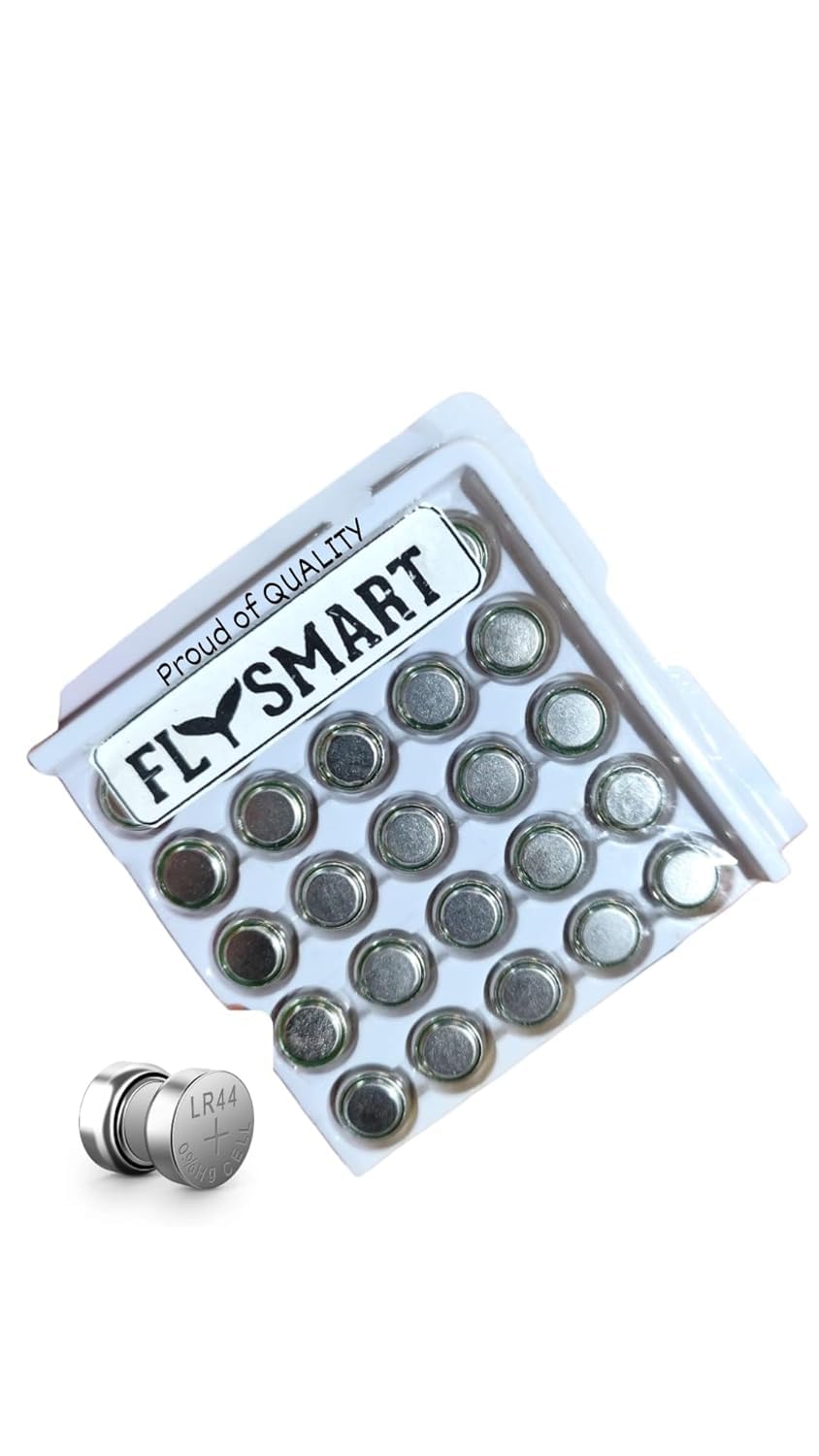 Flysmart LR44 1.55V Alkaline Button Coin Cell Battery Pack | AG13 A76 SR44 357A G13A Compatible | Long-Lasting Batteries for Watches, Laser Pointers, Candles, Microphones (Pack of 25)-picture-21