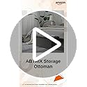 Image of ABTRIX WITH AB 30 inches Storage Ottoman Bench, Foldable Footrest Shoe Bench with 80L Storage Space, End of Bed Storage Seat, Support 150kg, Linen Fabric, Grey