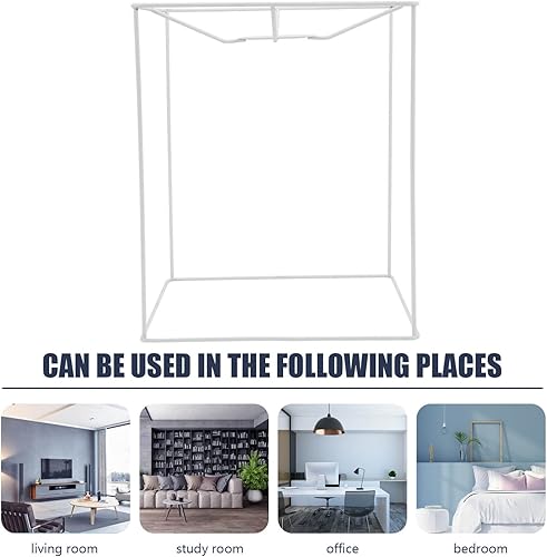 Miniatura 7 de SHERCHPRY Marco de pantalla de linterna para exteriores, marco de pantalla de lámpara cuadrada, soporte de lámpara de escritorio, soporte de lámpara