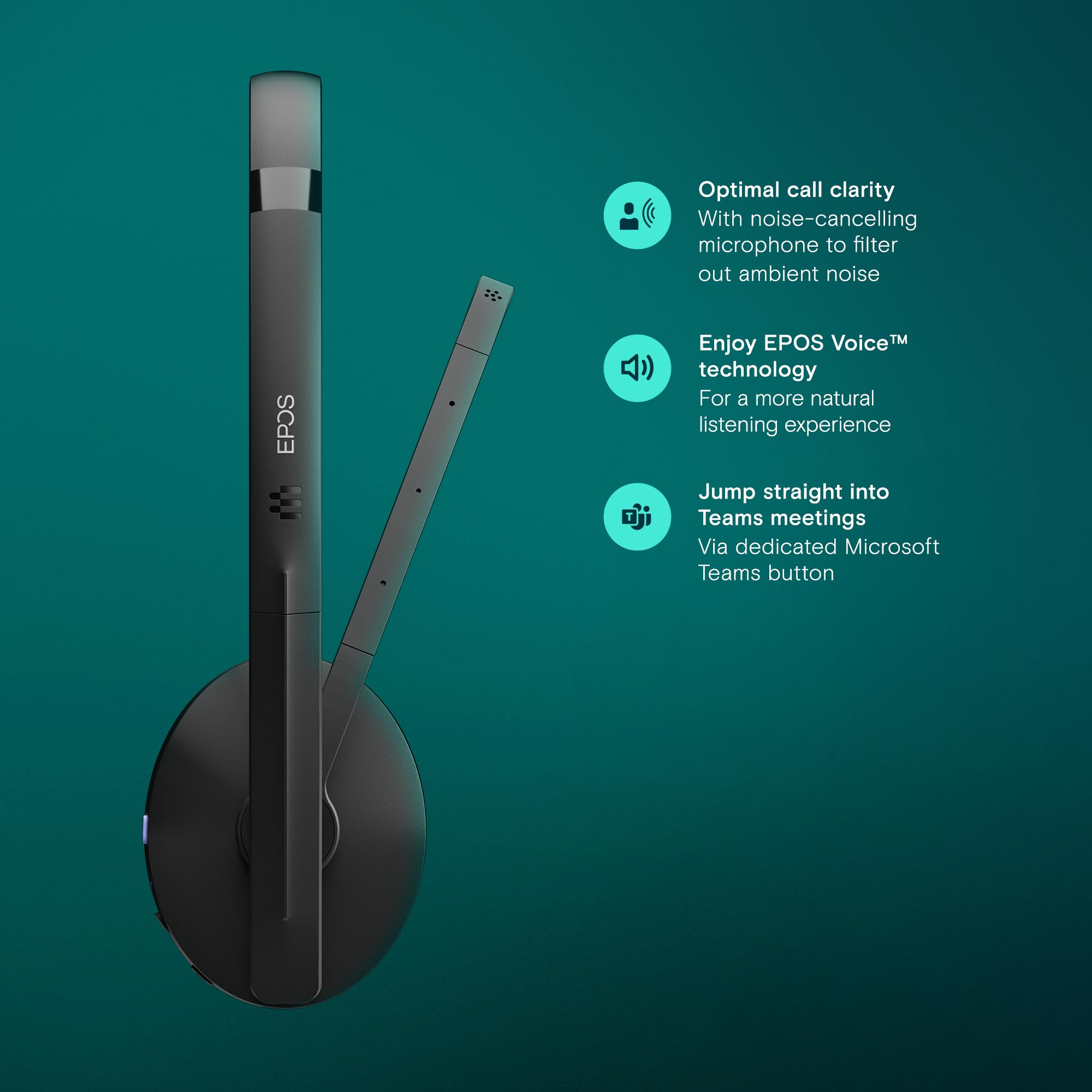 EPOS Adapt 260 - Casque Bluetooth Professionnel avec Son Supérieur, Confort Toute la Journée et Connectivité Multi-Appareils