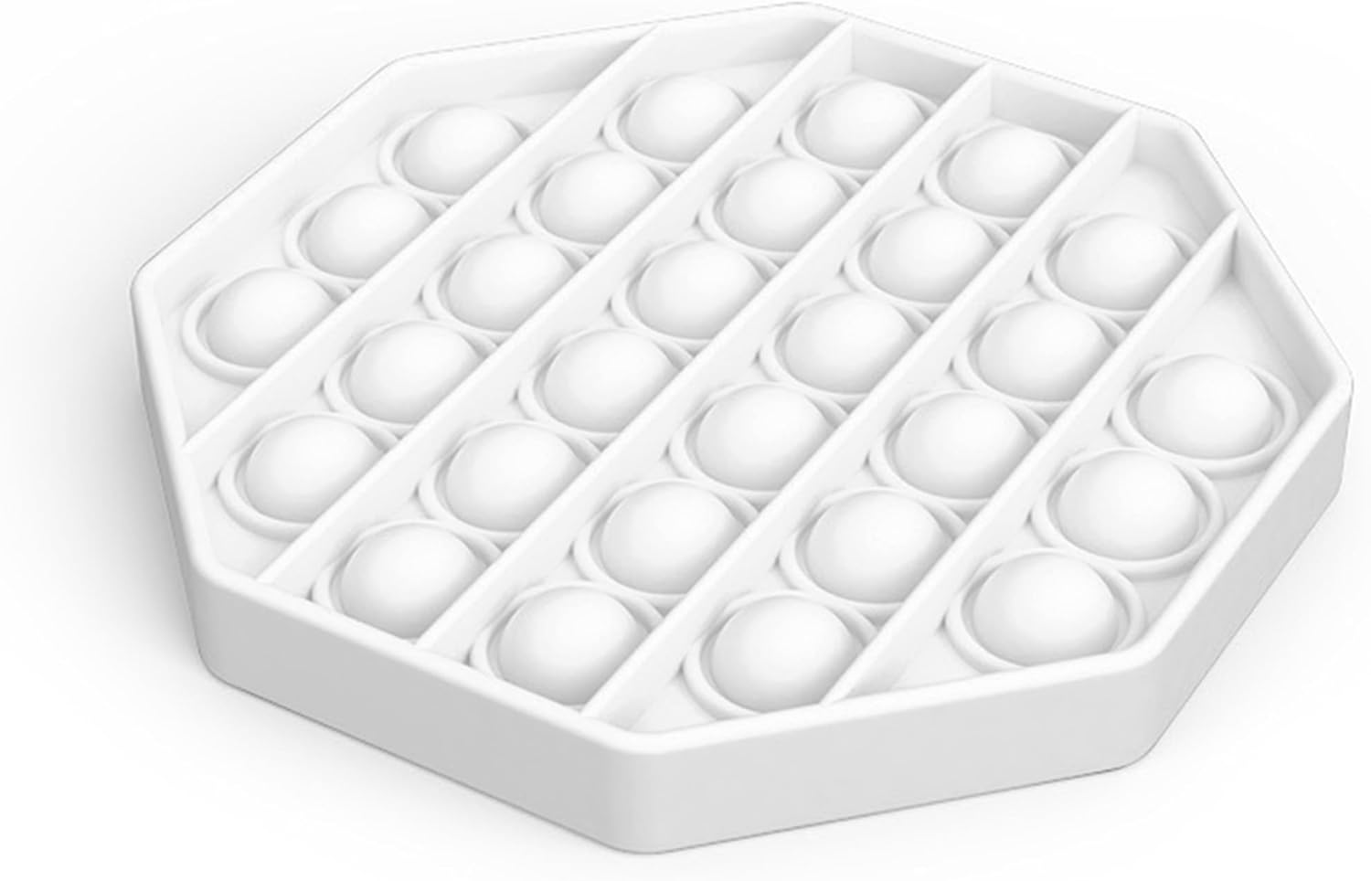 Fidget Sensory Toys for Kids Adults, White Octagon DIY Eductional Push Bubble Silicone Toy for Autism Anxiety Stress Relief Party Travel Office Desk Toys Classroom Prize Gifts for Toddlers Girl Boy