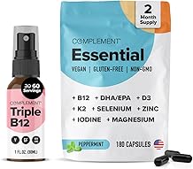 Complement Essential Vegan Multivitamin & Triple B12 Spray Bundle   Comprehensive Nutritional Support for Plant-Based Diets