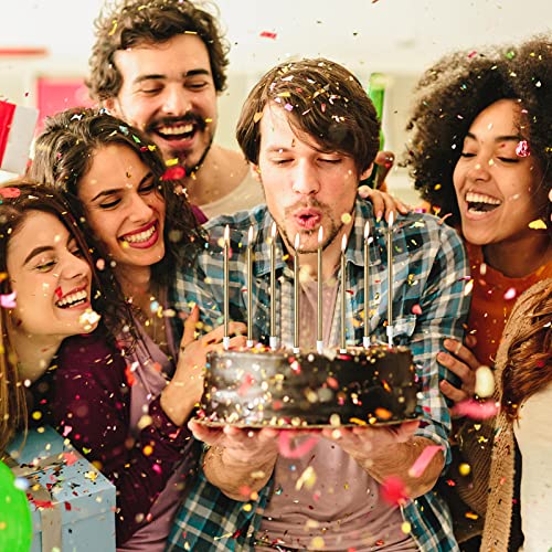 DONQL Birthday Cake Candles 24PCS, Tall Cake Candles, Long Birthday Candles, Thin Cupcake Candles with Holders for Birthday Cake Baby Shower Cake Wedding Party Decoration (24Pcs Champagne) - Image 7