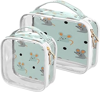 Clear Makeup Bag with Handles 2 Pack Mouse Pa...
