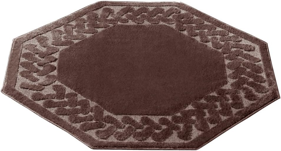 Collections Etc Herringbone Carpeted Runner Rug, Solid-Colored with Plush Decorative Trim Accents and Skid-Resistant Backing for Long Hallway