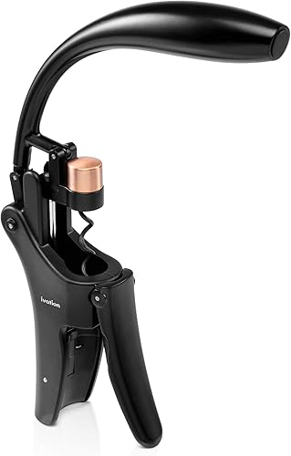 Miniatura 7 de Ivation Abridor de botellas de vino | Sacacorchos manual de mano con bomba de palanca ergonómica, diseño vertical de pie, agarre suave de cuello de