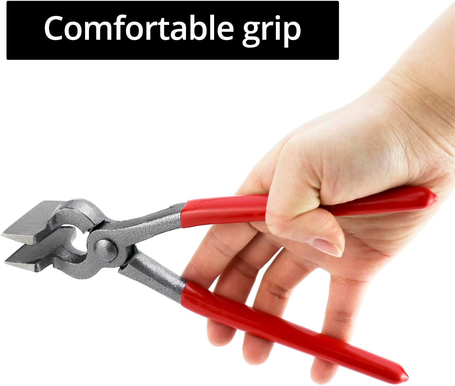 QWORK Flat Leather Press Pliers and Cobbler Plier Pincers, DIY Leathercraft Tool, Steel Leathercraft Cobbler Pliers Pincers