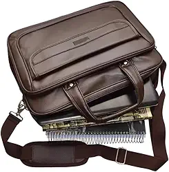 Pasta Executiva Masculina em Couro Impermeável, Maleta de Mão com Múltiplos Compartimentos e Design Sofisticado: Ideal para Advogados, Médicos e Professores em Busca de Estilo e Praticidade