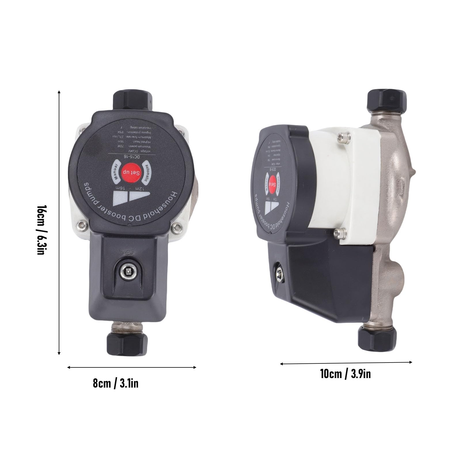 Cocoarm Bomba Elevadora de Presión de Agua de Ahorro de Energía 428GPH con Tubo Corrugado para Lavabo de Baño, Lavadora, 24V (Enchufe de la UE)