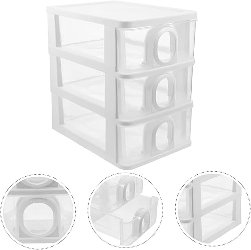 Miniatura 5 de Gabinete de almacenamiento de cajones de plástico para lápices, organizador de cajones, organizador de cajones, vitrina de cosméticos transparente,