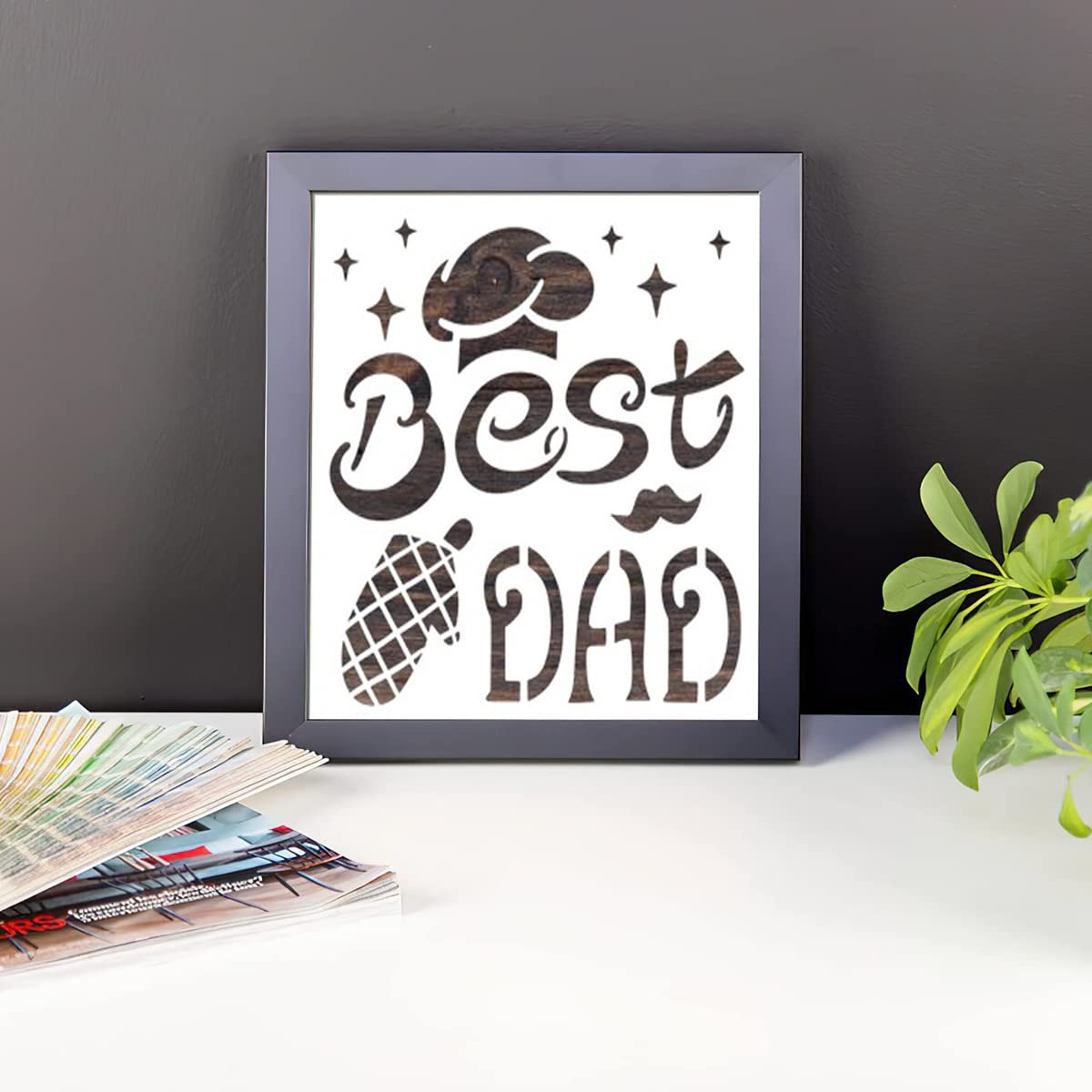 Set di 3 fustelle per stencil per mamma e papà, da 4,5 cm a 8,2 cm