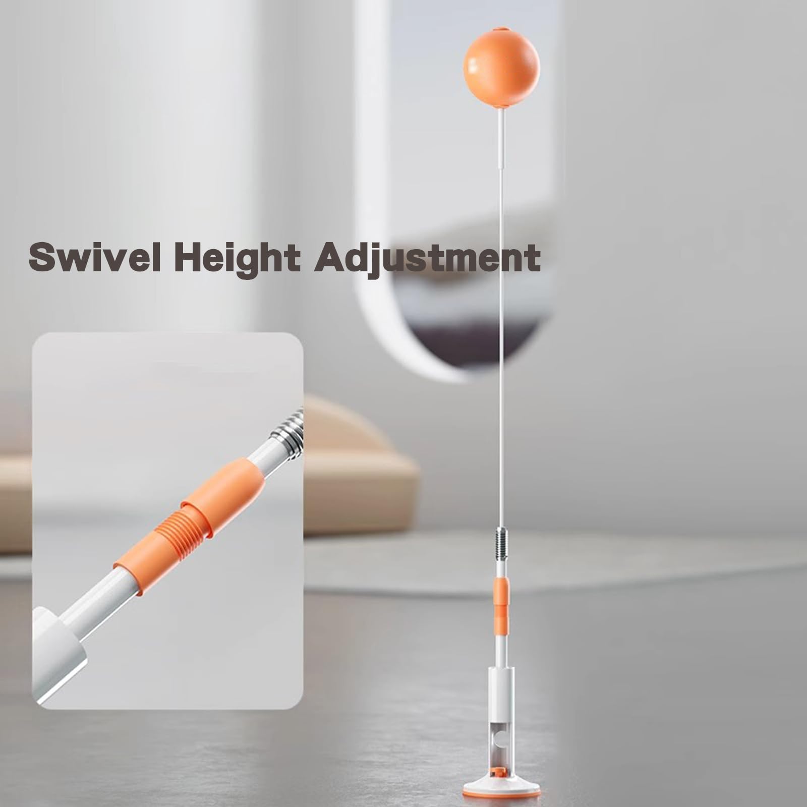 Punching Ball Speed Ball,Speed Boxing Bags,Saugnapf,Höhenverstellbar 130-145cm, Für Home Gym Training,Farbe Orange