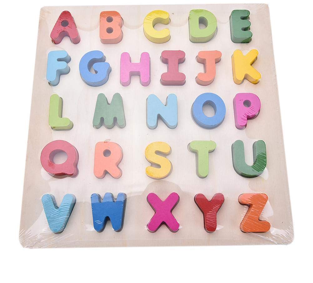 Other Kids ABC Learning Tangram Puzzle - Wood Material, Colorful Style, 26 Pieces, Ages 2-5