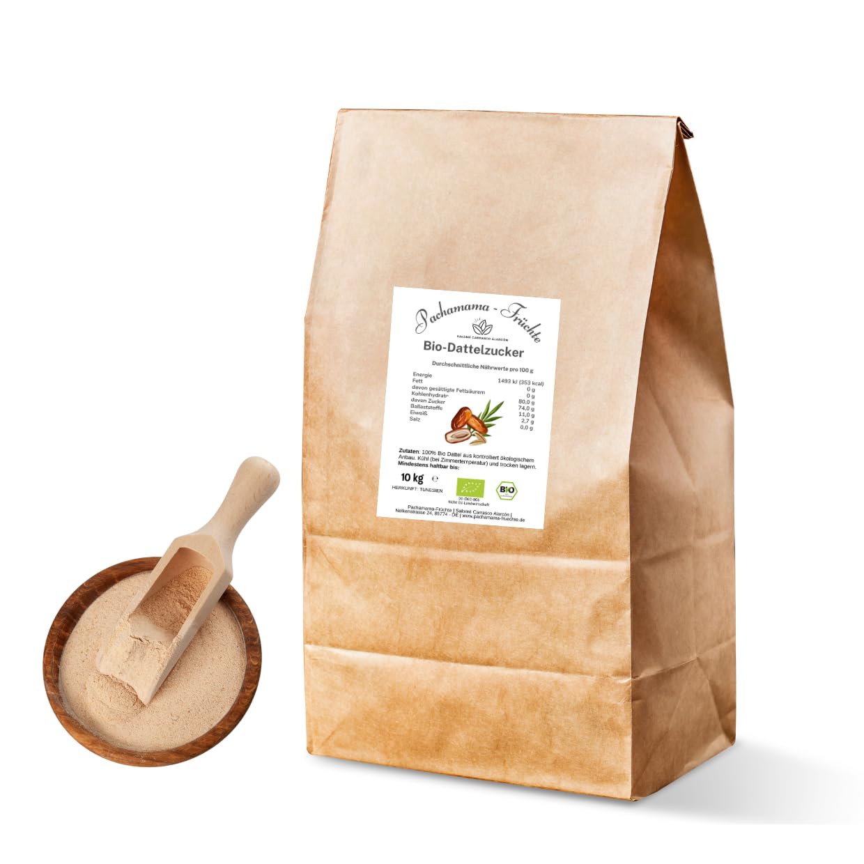 BIO Dattelzucker 10 kg | 100% fein gemahlene Bio Deglet Nour Datteln | Dattelsüße | Dattelpulver | Ohne Susatzstoffe
