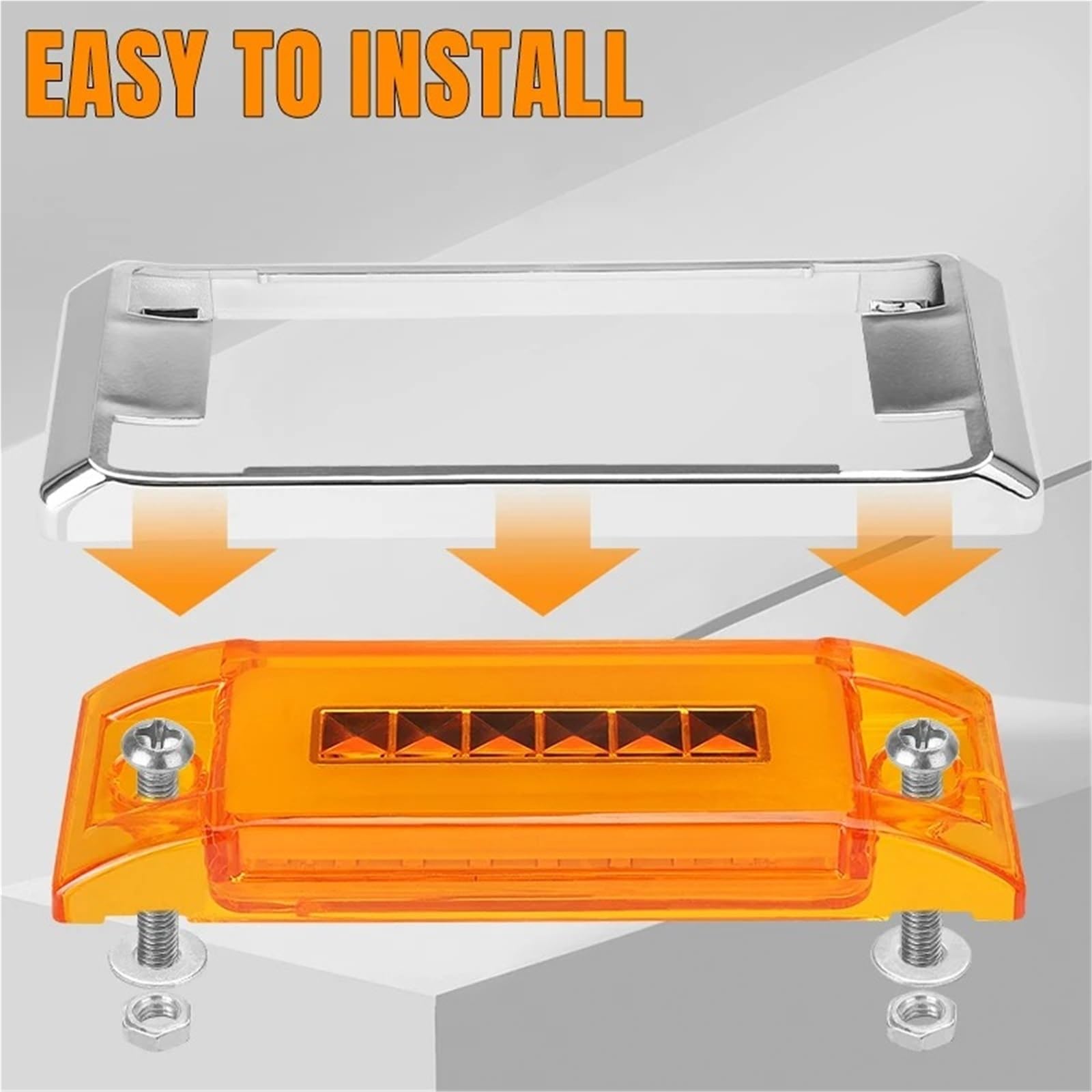 Trasera Recuperación Luces 10 Luces LED Laterales Cuadradas De 6 Pulgadas, Luz De Giro Amarilla, Luz Trasera De 12V Y 24V Para Camión, Remolque, Tractor Camioneta Autobús.