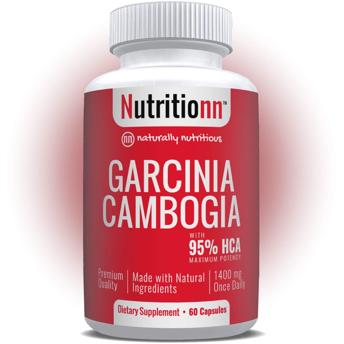 Garcinia Cambogia 95% HCA by Nutritionn - 1400 mg of Premium 100% Natural Garcinia Cambogia Extract per Serving - Appee Suppression Pills for Diet & Weight Loss