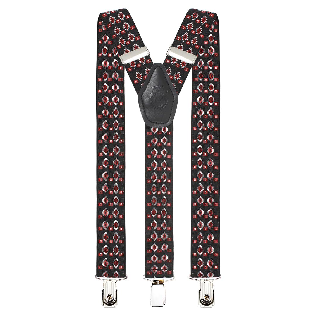 Peluche Abstract Azure Black Suspender (3.5cm width)