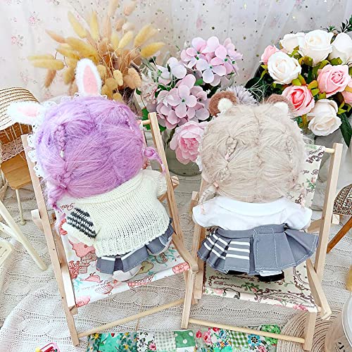 niannyyhouse 20cm Plushie Doll Clothes Sweater White Shirt Tie JK Skirt 8in Kpop Stuffed Doll Clothing, White, Multicolor - Image 3