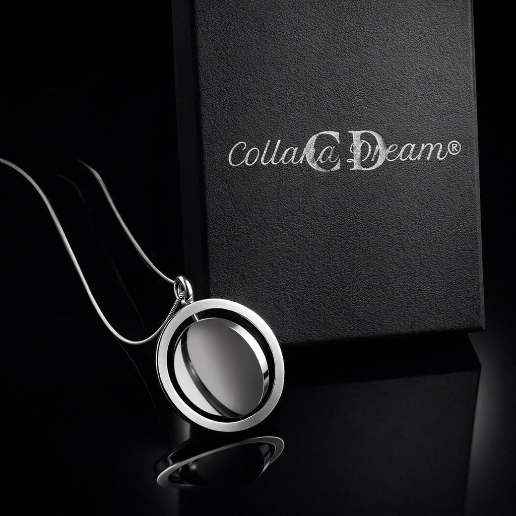 Collana Personalizzata Uomo Donna in Acciaio Inossidabile con Cerchio Girevole – Incisione Fronte e Retro – Ciondolo Rotante Unisex – Idea Regalo Coppia, Anniversario, Compleanno – CollanaDream