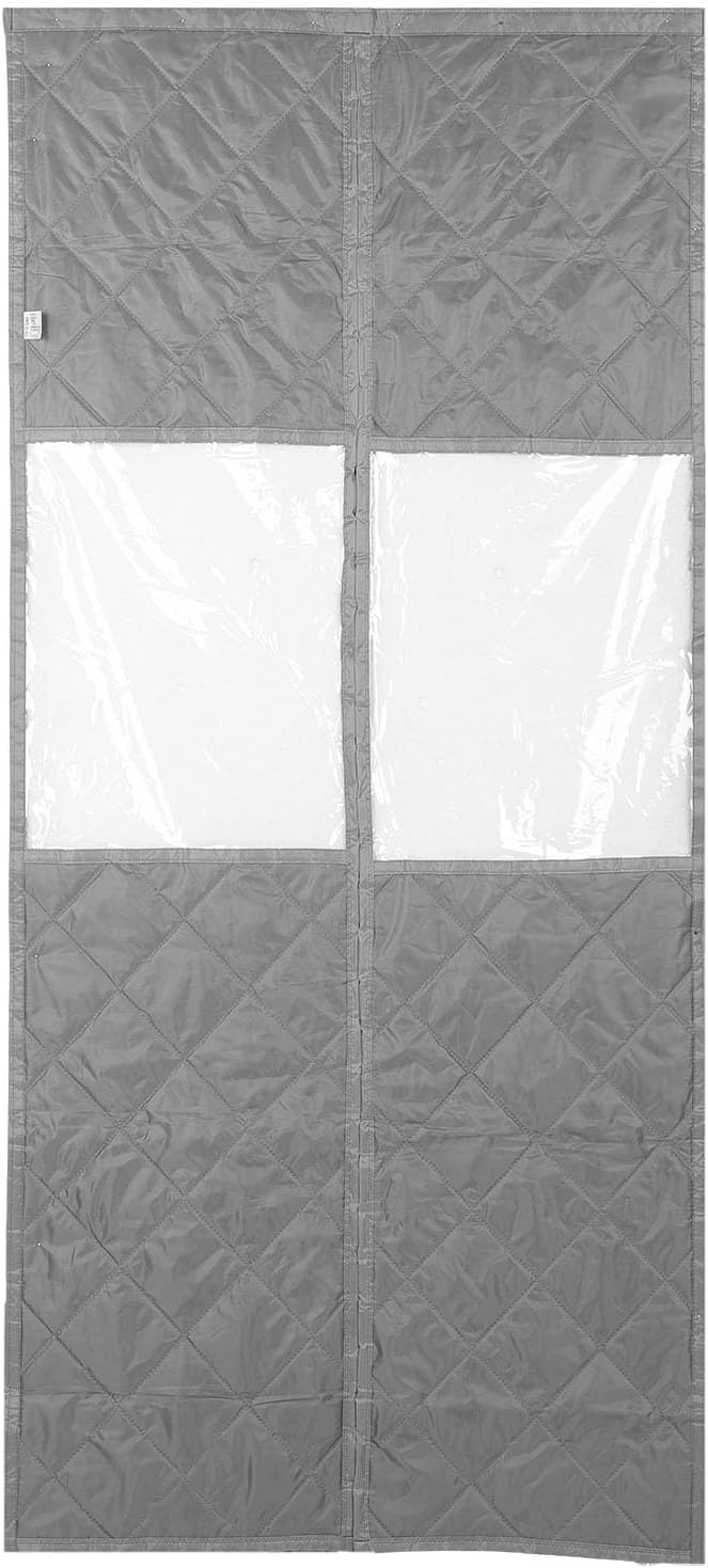 Thermal Insulated Magnetic Door Curtain, Heavy Duty Oxford Cloth with Clear Window, Windproof for 36.61x85.04in Doors, Ideal for Winter Use