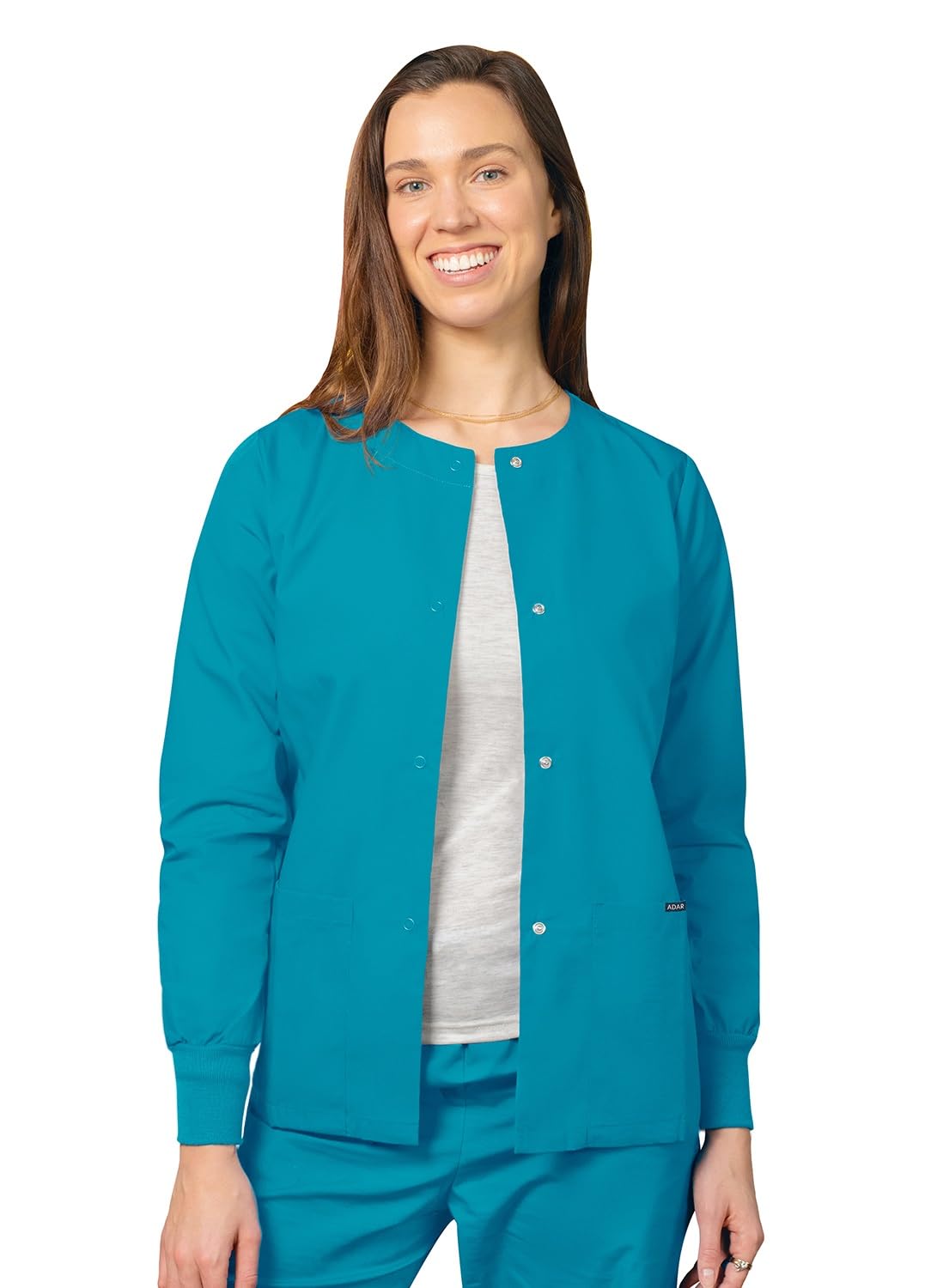Adar Uniforme médico para mujer: chaqueta y pantalones elásticos sin cordones